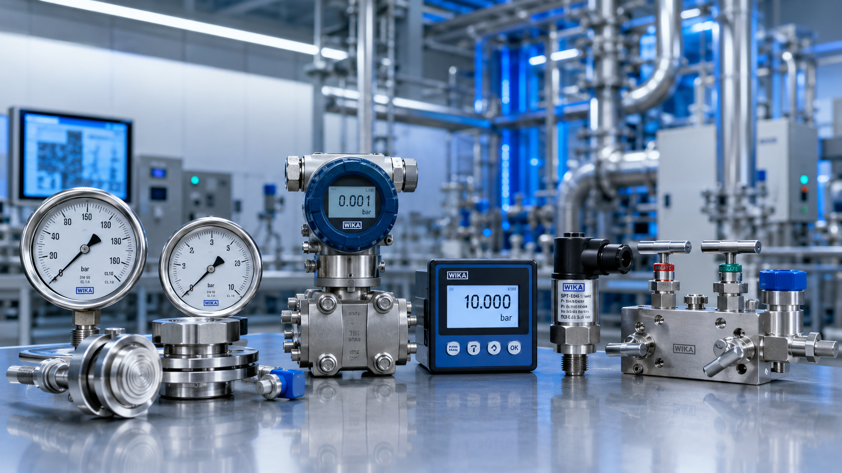 Industrial pressure gauges and pressure transmitters